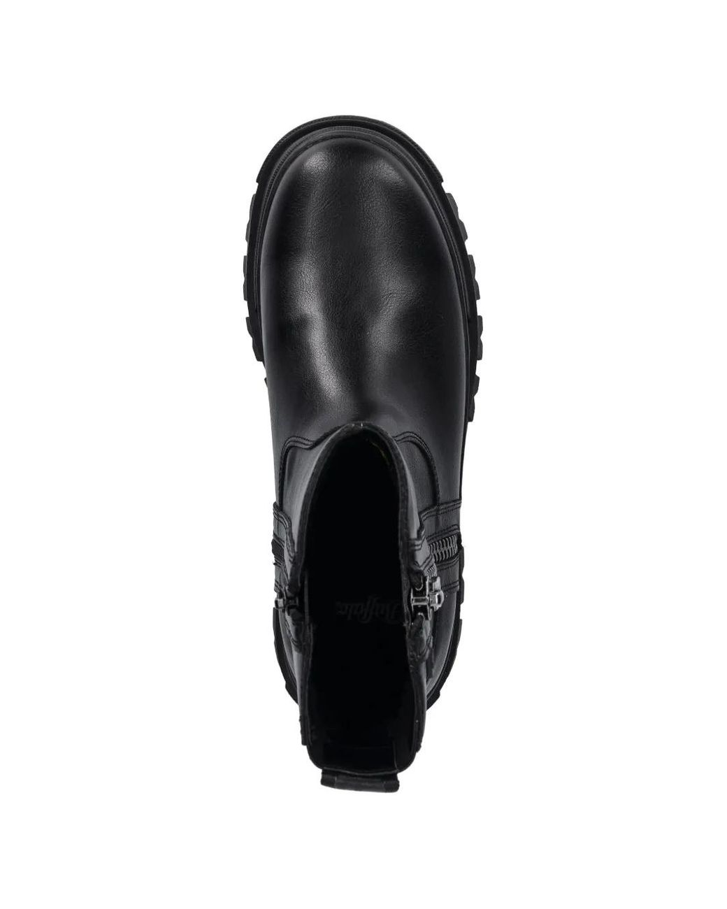 Buffalo Black Aspha Zip Lug-Sole Boots