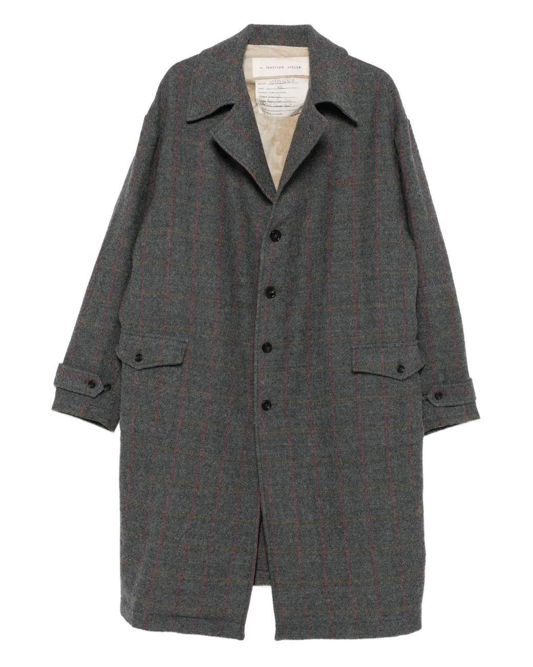 Abrigo A Cuadros Con Botones A Tentative Atelier de hombre de color Gray
