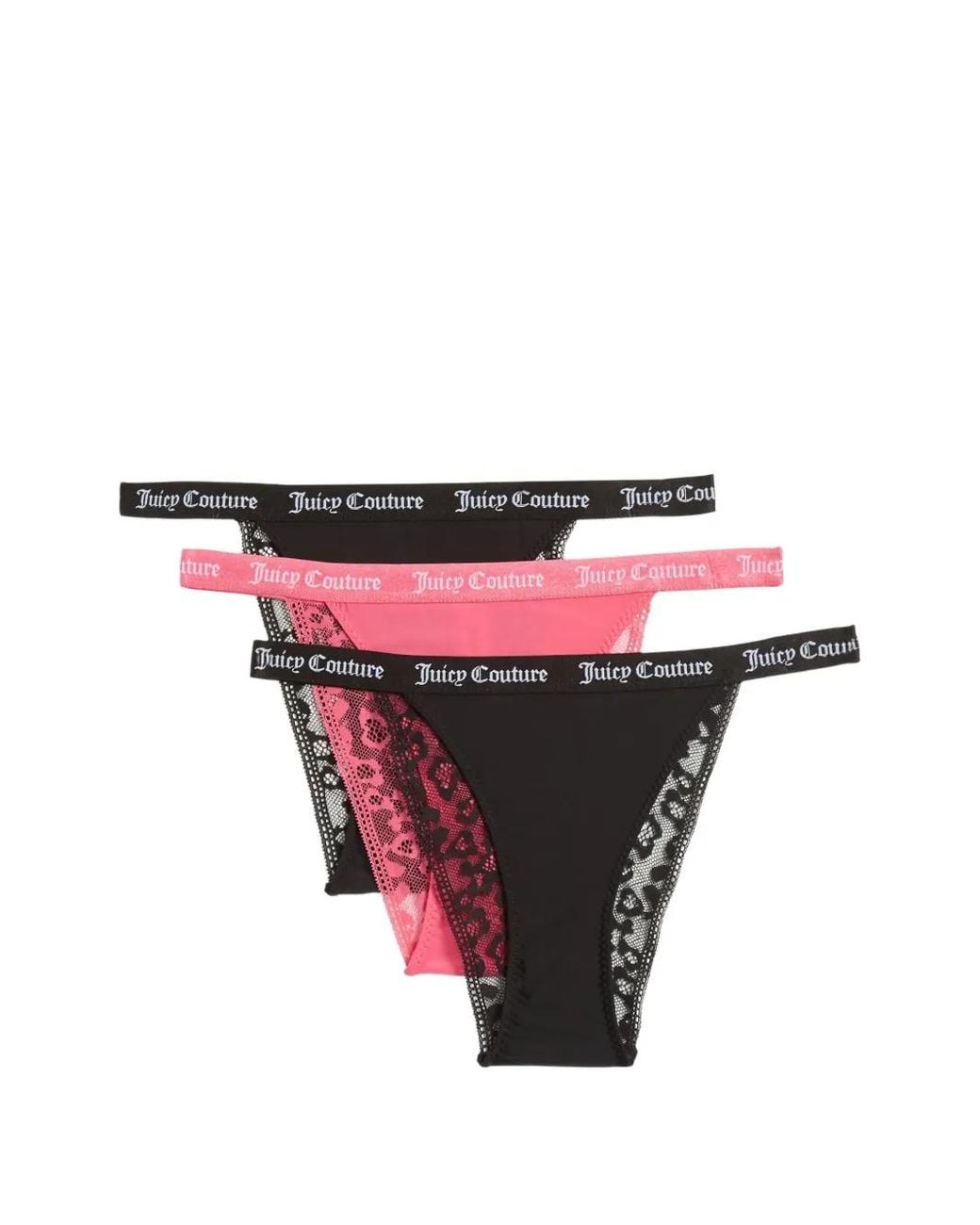 Juicy Couture Red Leopard-Lace Thongs