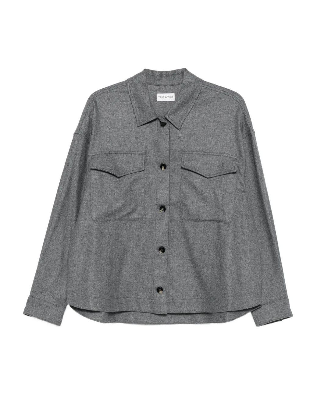 TRUE AVENUE Gray Button-Down Pocket Jacket