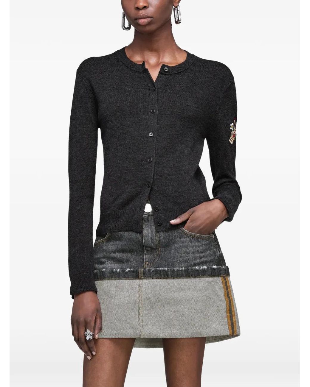 Marc Jacobs Black Tattoo Patch Cardigan