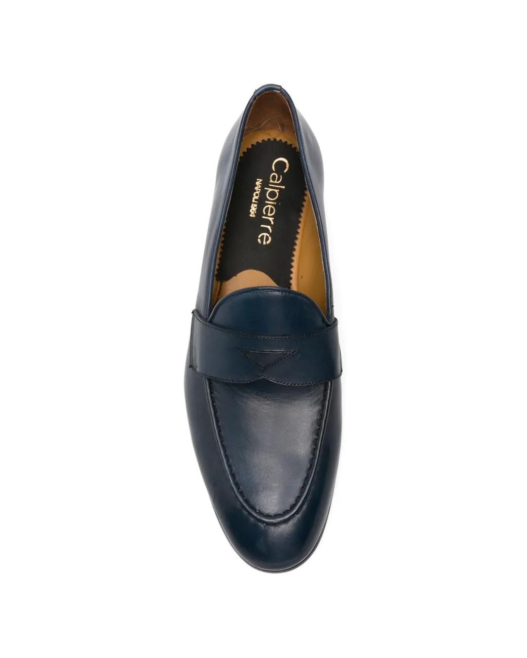 Calpierre Blue Penny-Slot Leather Loafers for men