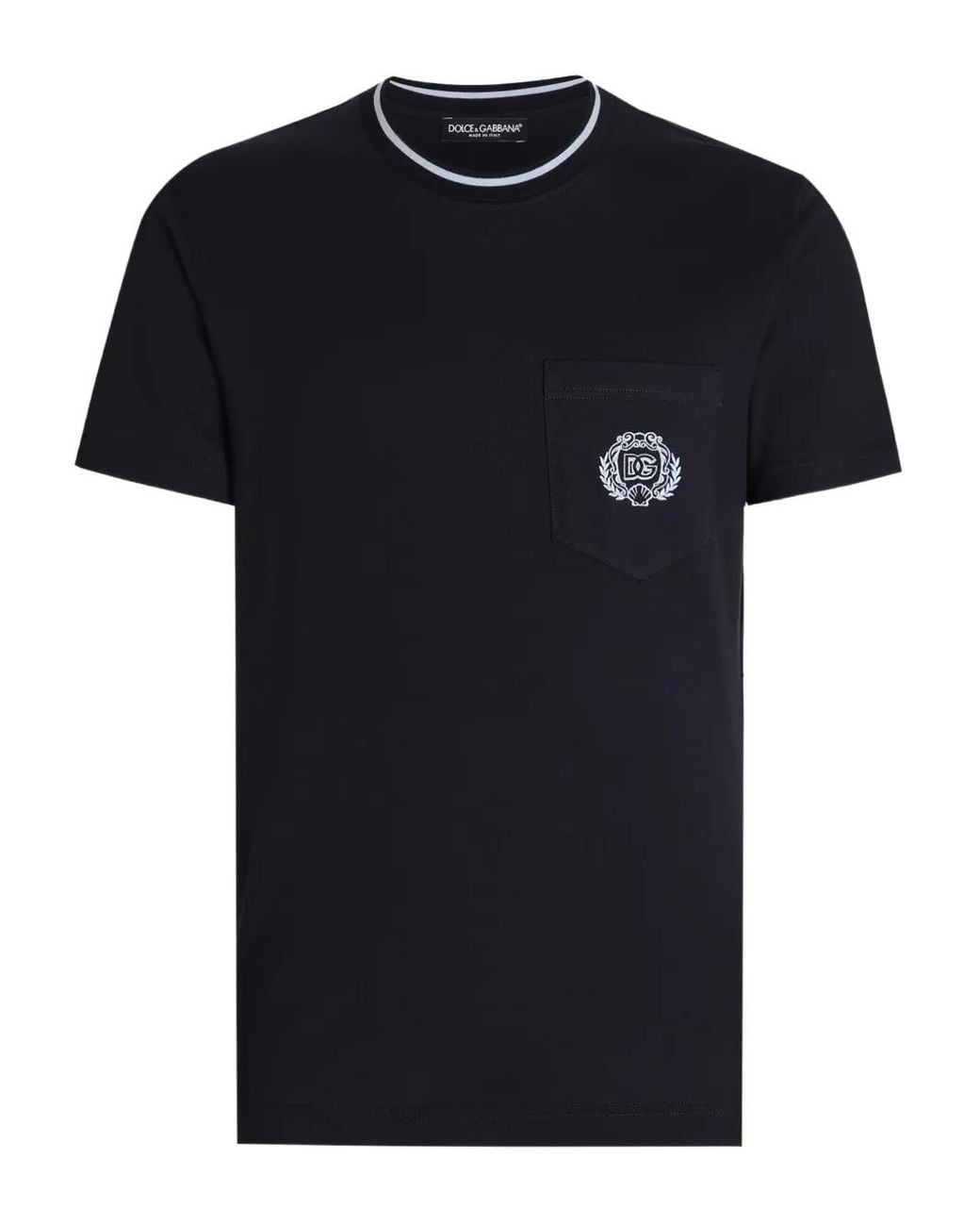 Dolce & Gabbana Black Chest-Pocket T-Shirt for men
