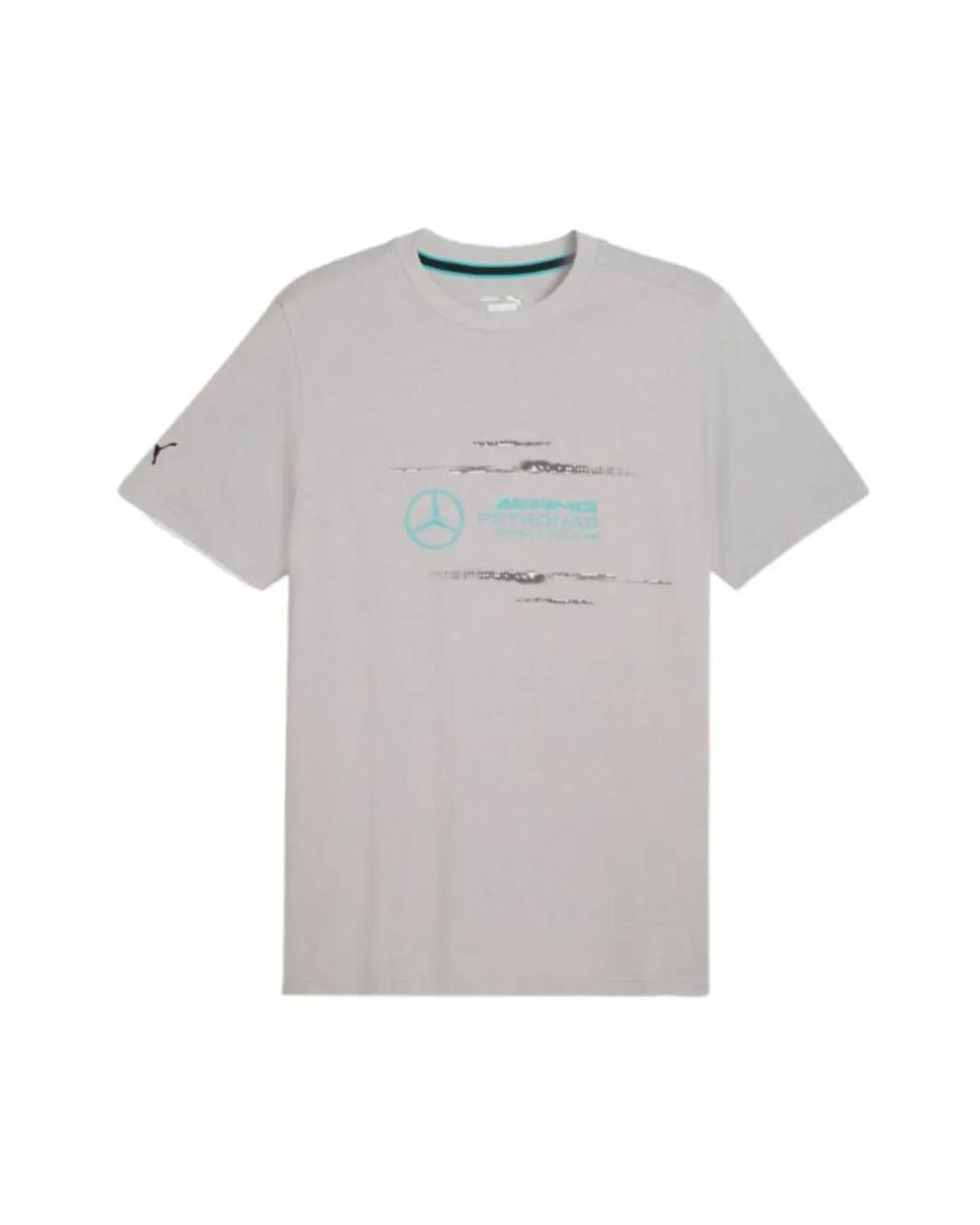 PUMA Gray X Mercedes Amg Petronas F1 Team Logo-Print T-Shirt for men