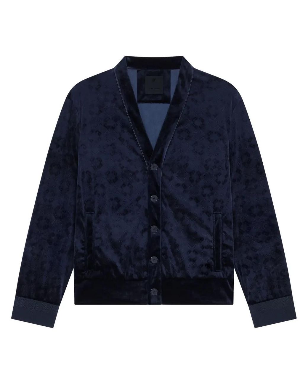 Givenchy Blue Monogram 72 Velvet Cardigan for men