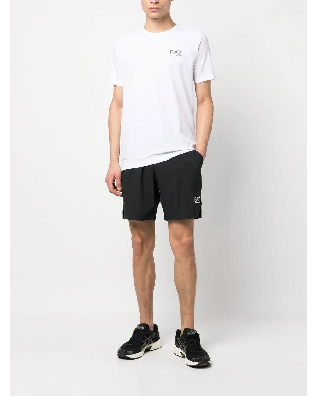 EA7 White Logo-Print Tracksuit