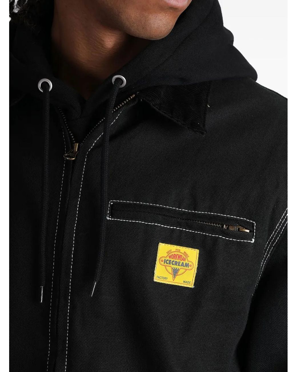 ICECREAM Black Zip-Closure Jacket for men