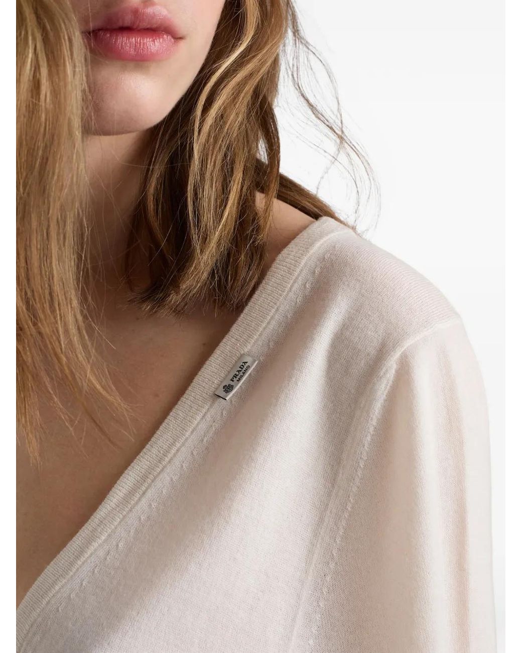 Prada White Cashmere Cardigan