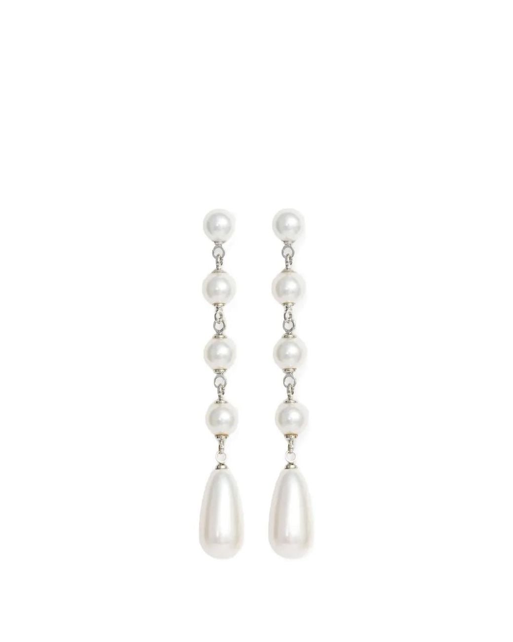 Self-Portrait White Pearl Droplet Earrings