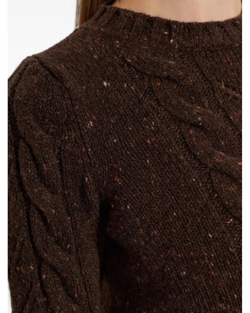 Max Mara Brown Samba Cable-Knit Sweater