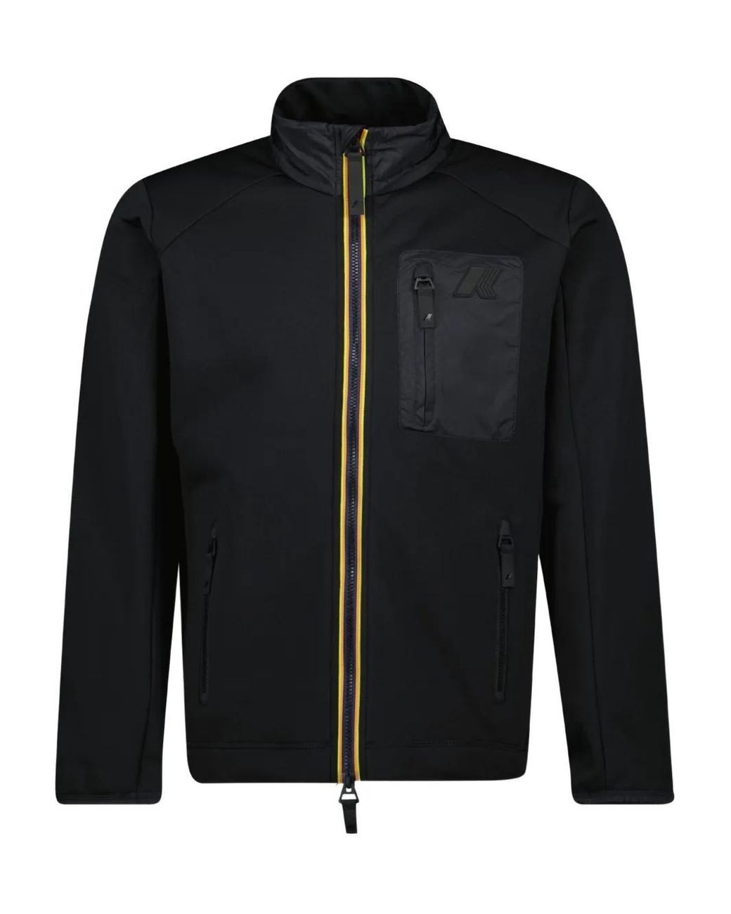 K-Way Black Lecrey Double-Zip High-Neck Jacket for men
