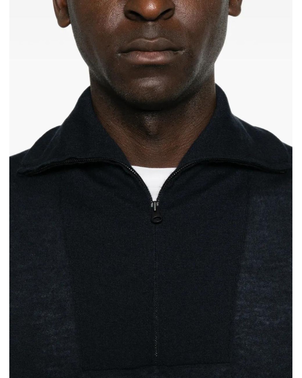 Lisa Yang Black Quarter-Zip Long-Sleeve Sweater for men