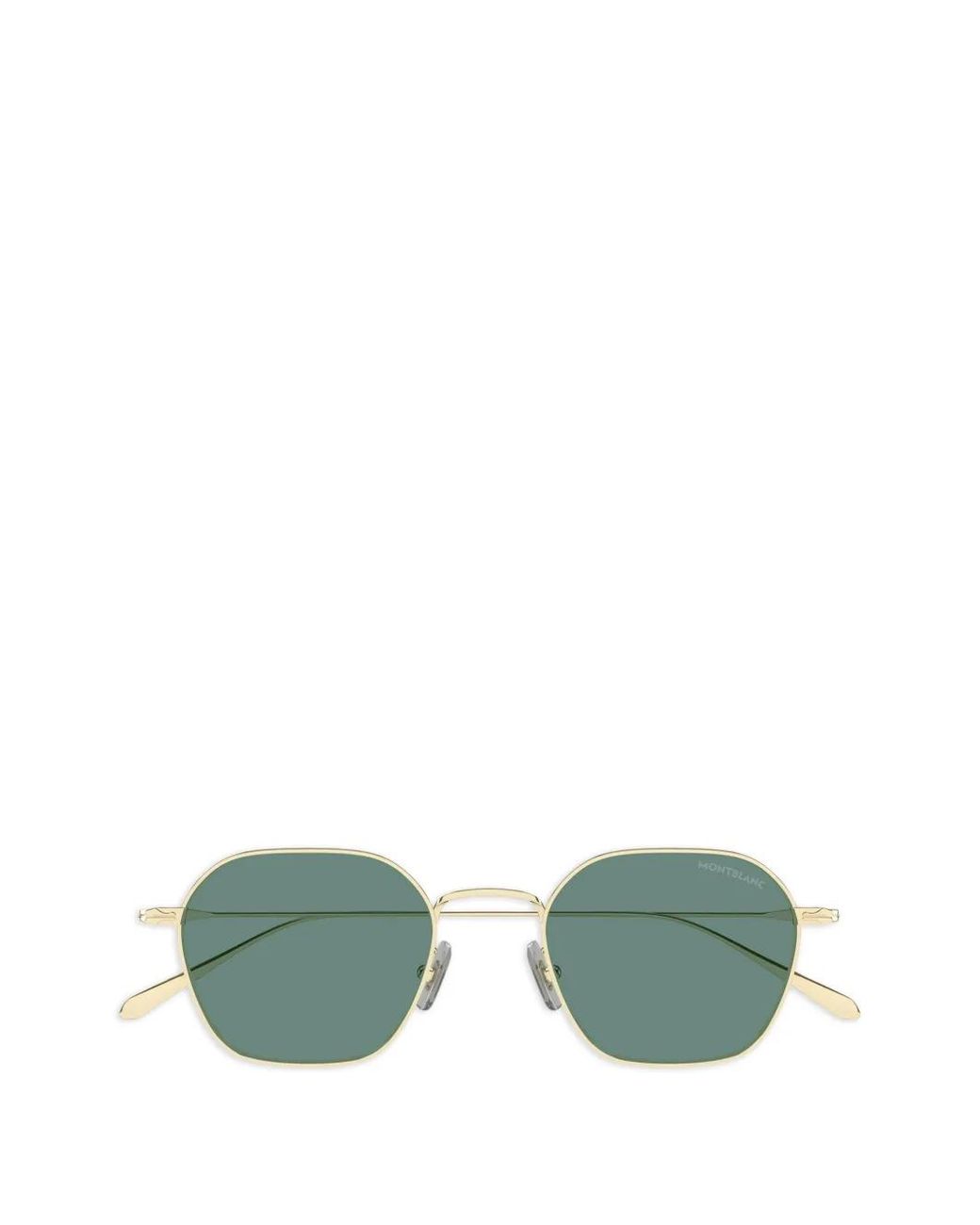 Montblanc Green Geometric-Frame Sunglasses for men