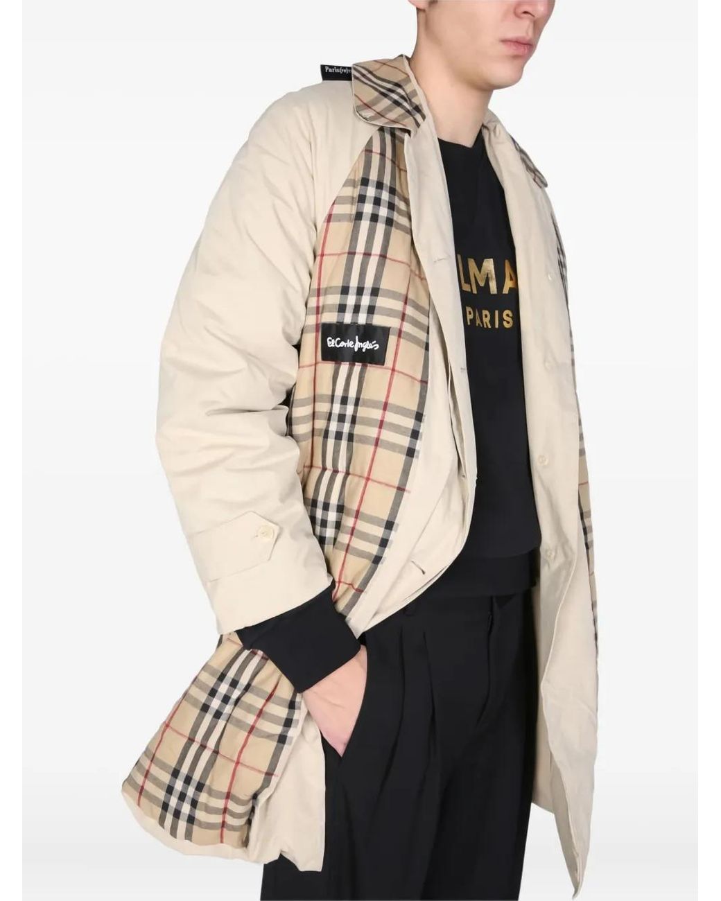 1/OFF White Mantel Mit Karomuster