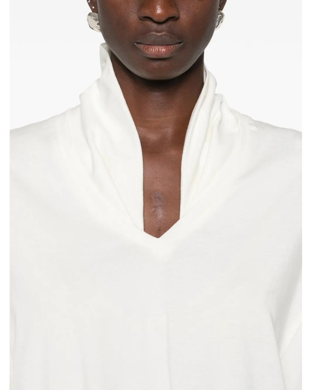 Viktoria Chan White Inez Shawl-Collar Sweater