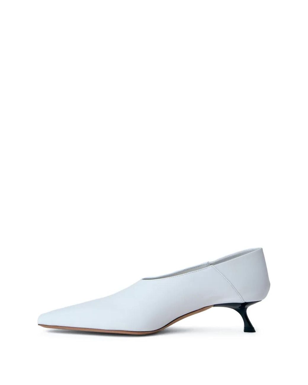 Sportmax White Nappa Leather Pumps With Foldable Back