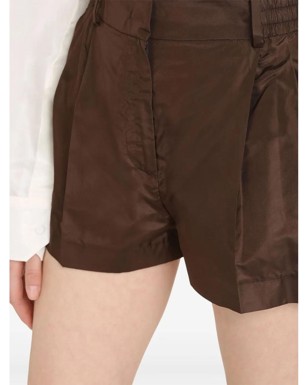 Valentino Garavani Brown Pressed-Crease Tailored Shorts