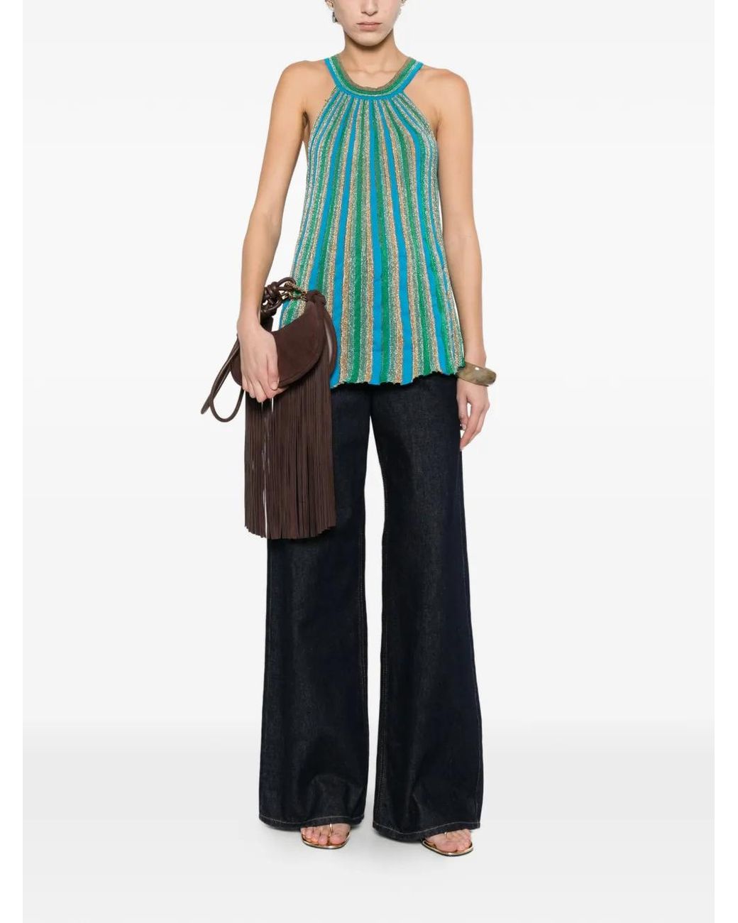 Circus Hotel Blue Striped Top
