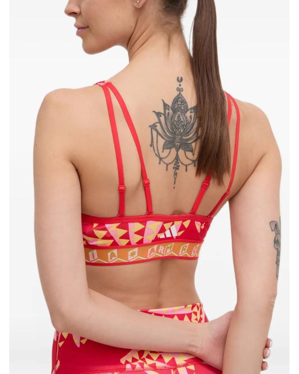 Adidas Red X Farm Rio Geometric-Print Sports Bra
