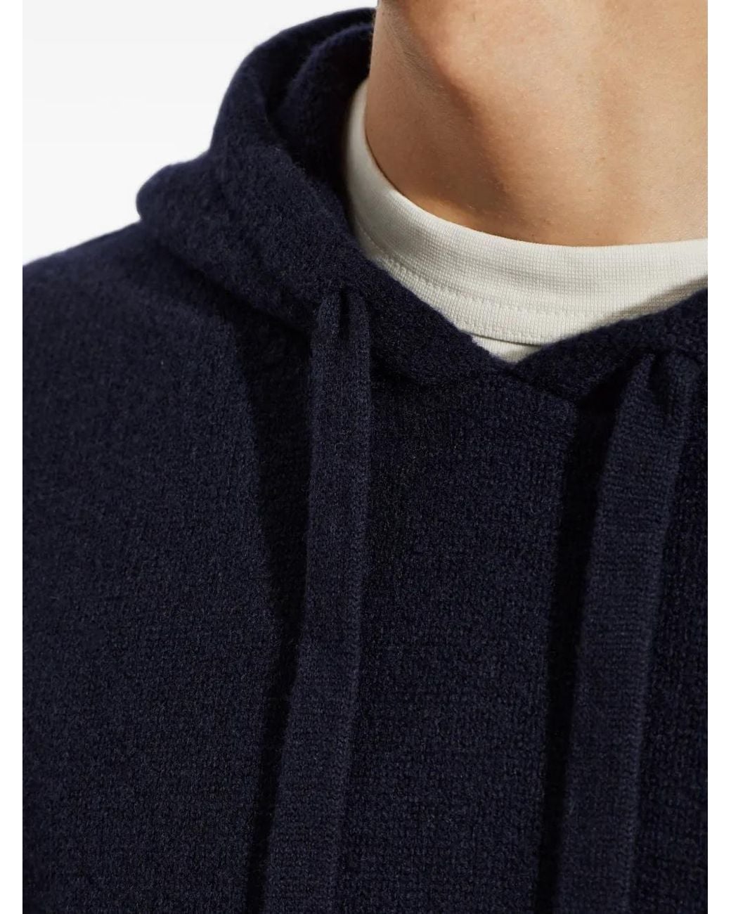 Laneus Blue Drawstring Hoodie for men