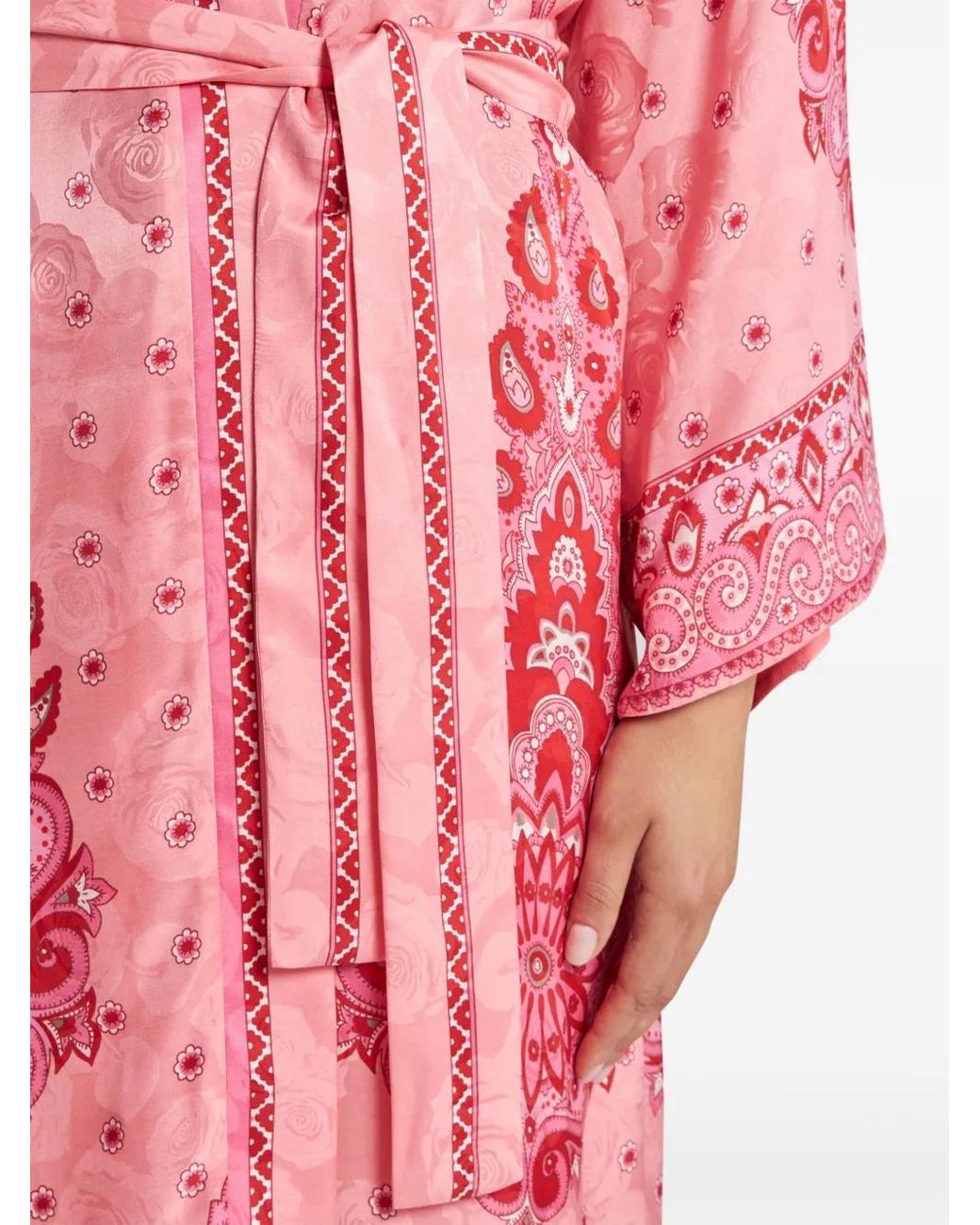 Etro Red Paisley-Print Robe Jacket