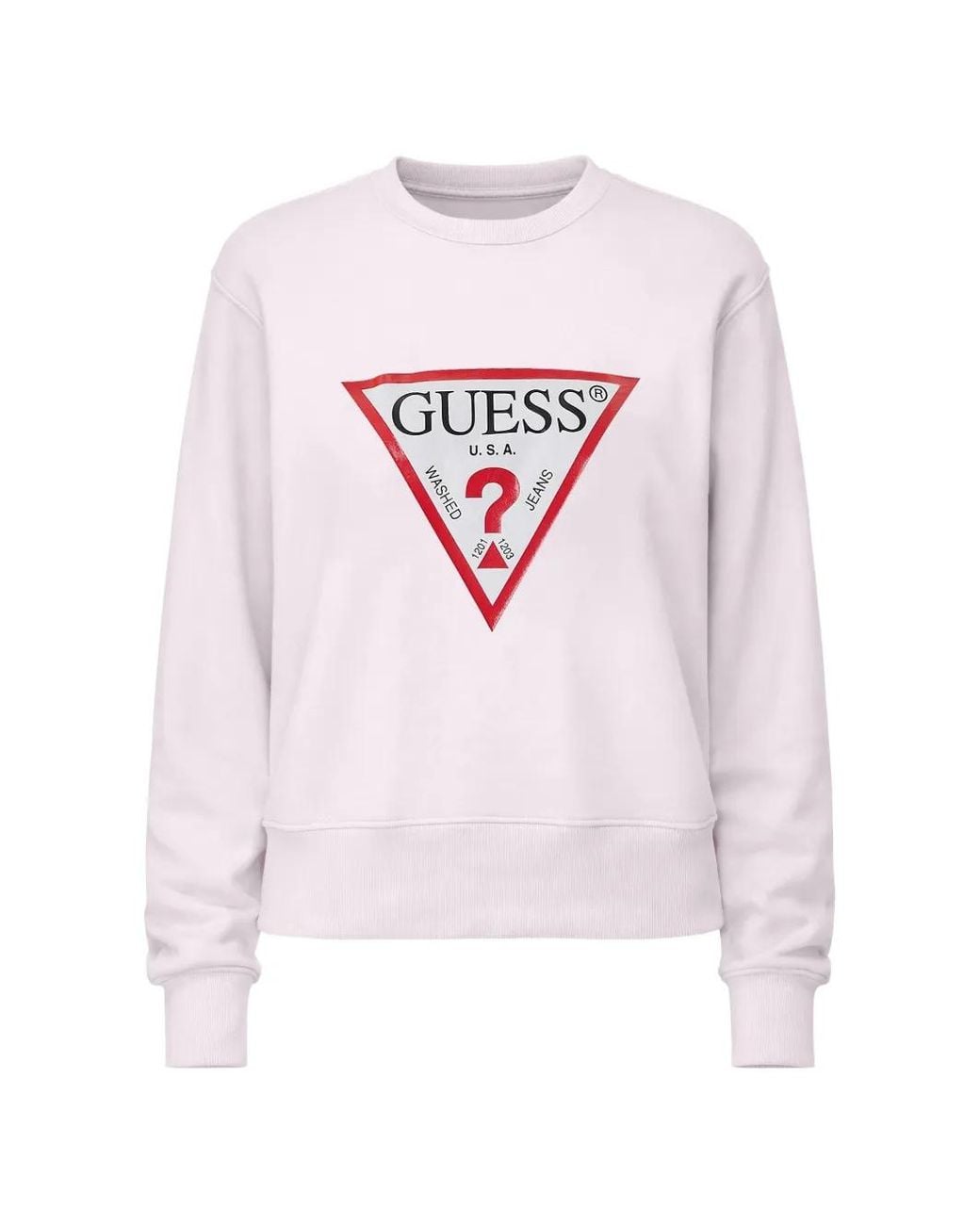 Guess Pink Logo-Detail Sweatshirt
