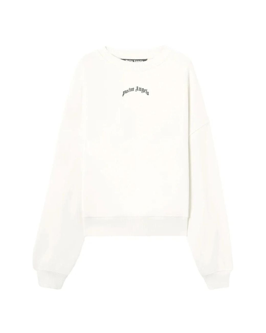 Palm Angels White Curved-Logo Sweatshirt for men