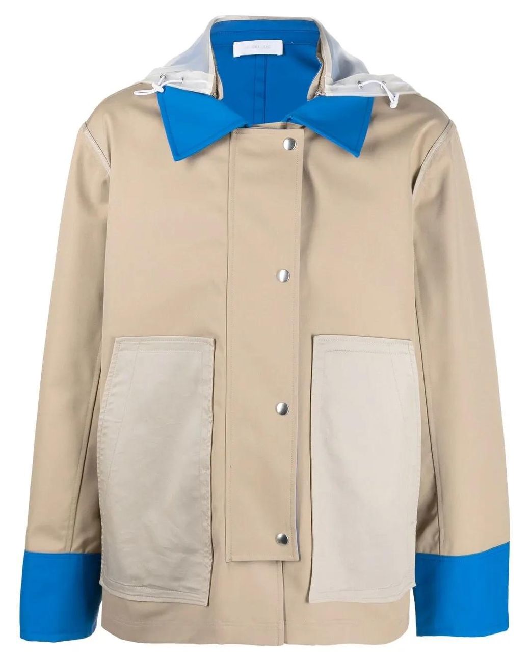 Helmut Lang Blue Colour-Block Single-Breasted Jacket