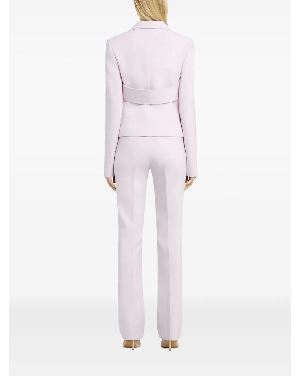 Courreges White Martingale-Strap Blazer