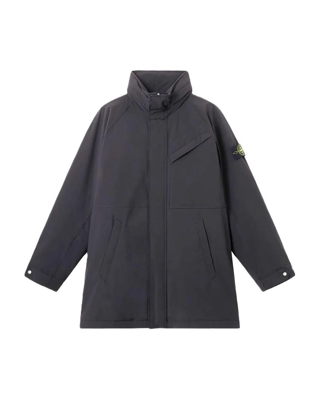 Abrigo Con Bolsillo De Parche Stone Island de hombre de color Blue