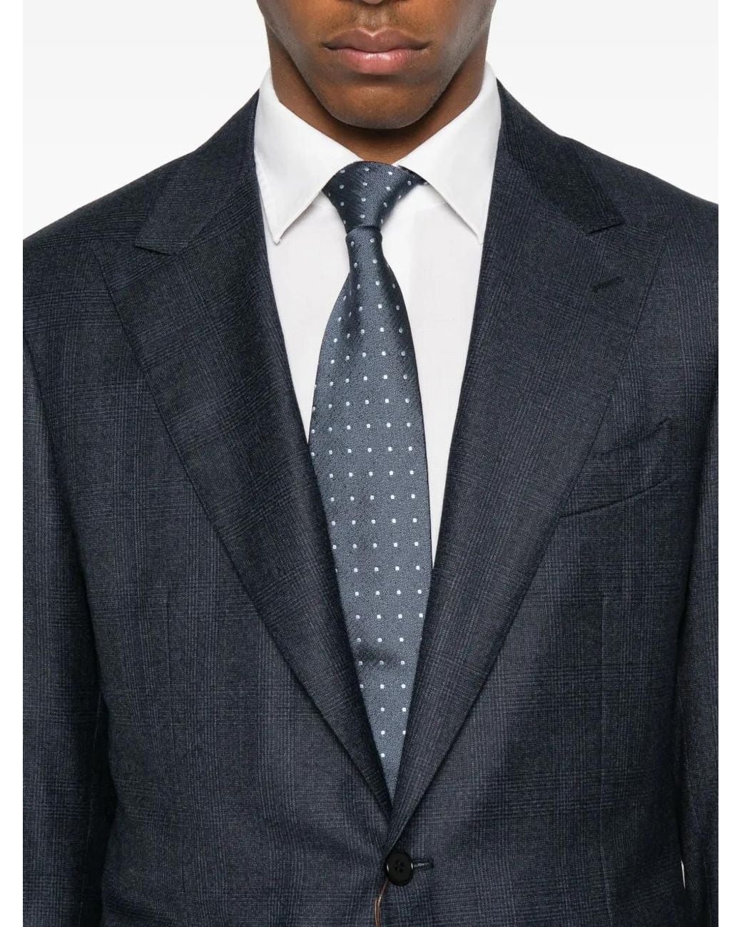 Canali Blue Checked Single-Breasted Suit for men