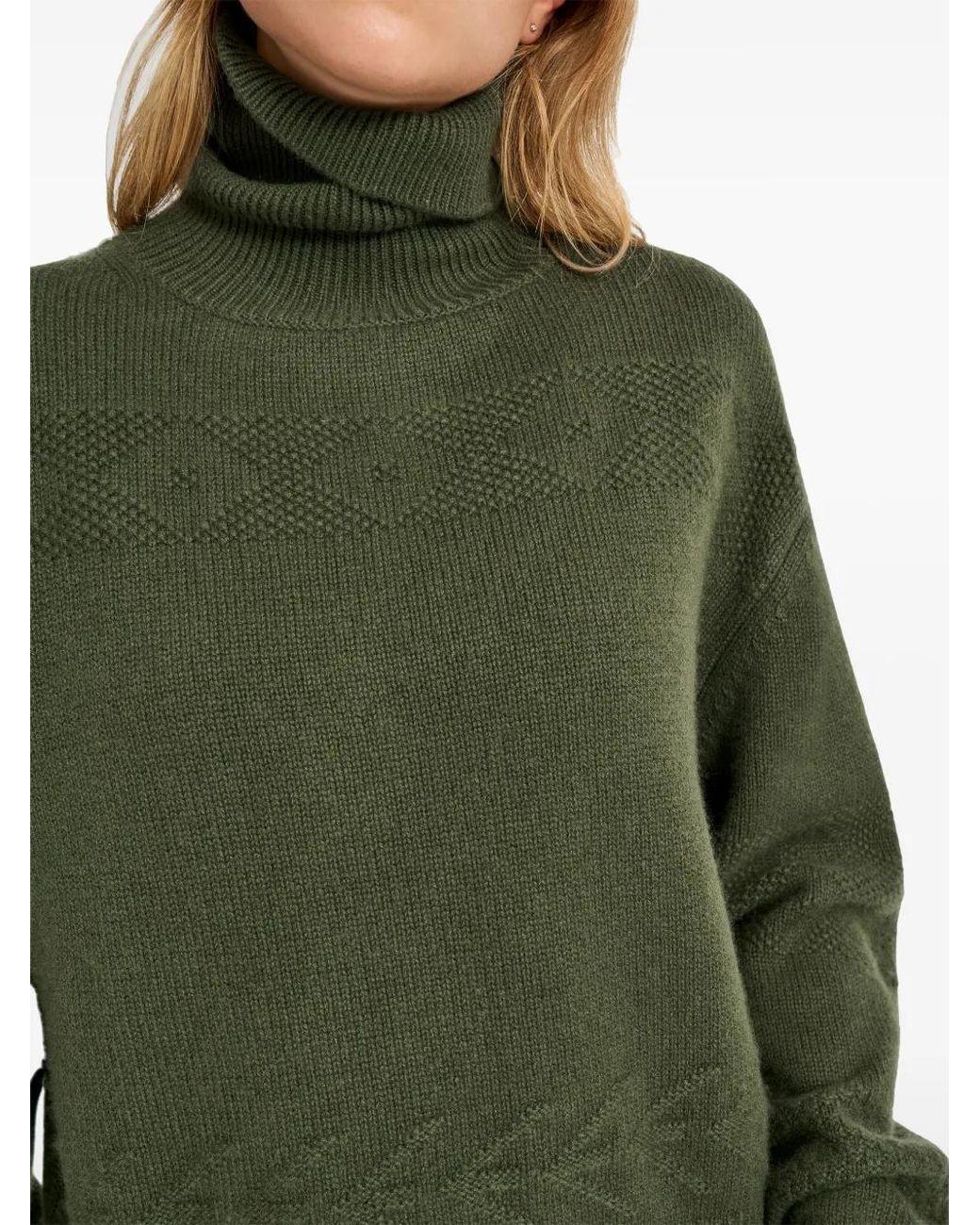 Pringle of Scotland Green Turtleneck Cashmere Sweater