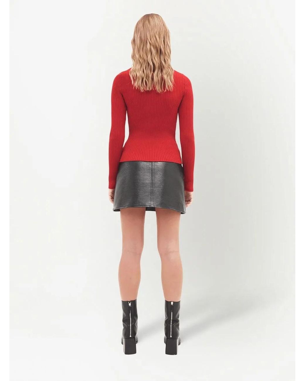Courreges Logo-Embroidered Ribbed Sweater