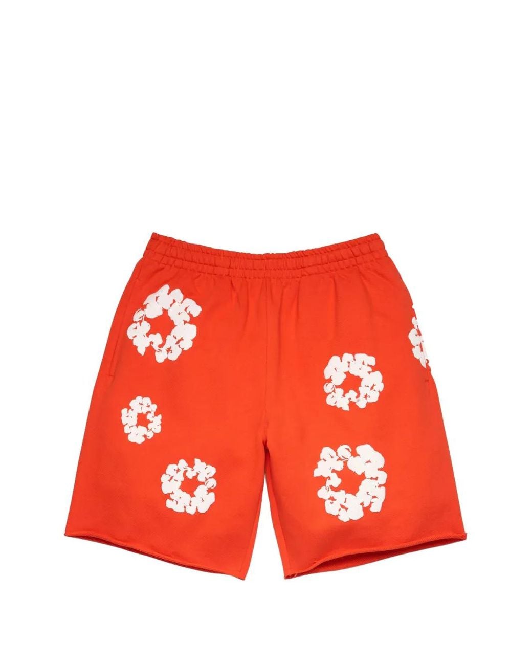 DENIM TEARS Red Cotton Wreath Shorts for men