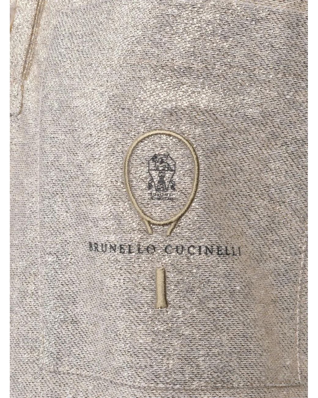 Brunello Cucinelli Natural Mini Pleated-Skirt Polo Dress
