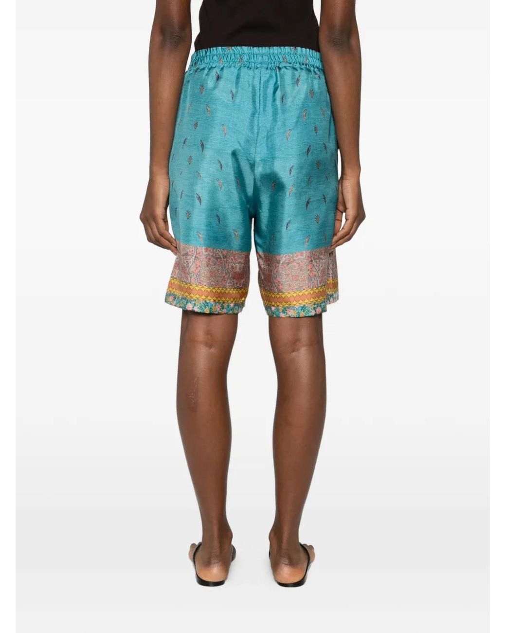 Pierre Louis Mascia Blue Short À Fleurs Aloe