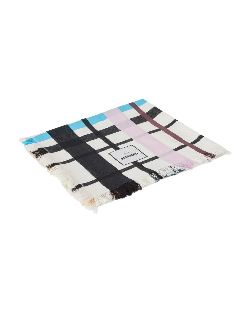 Missoni White Scozzese Plaid-Patterned Beach Towel