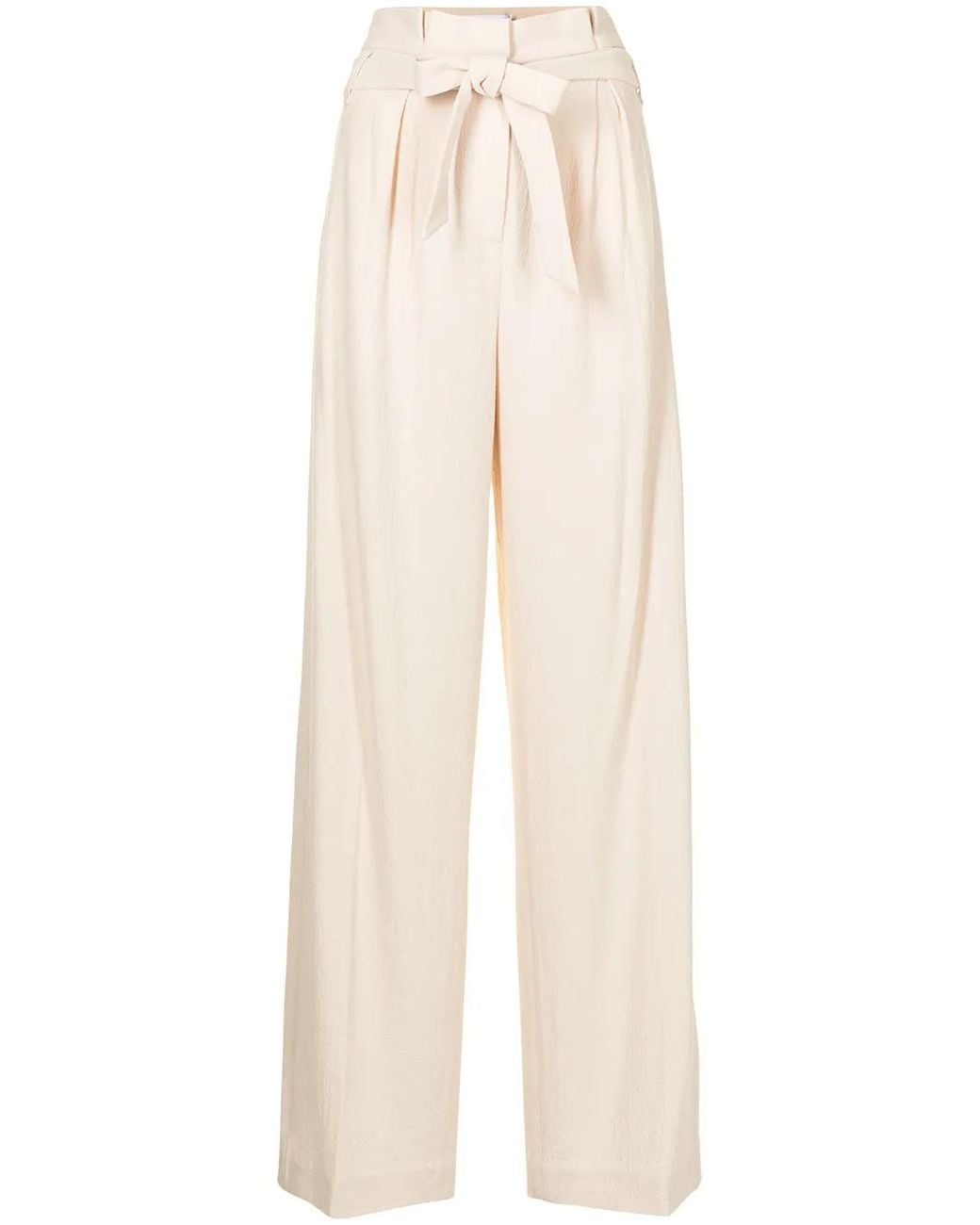 Jonathan Simkhai White Emiko Textured Wide-Leg Trousers