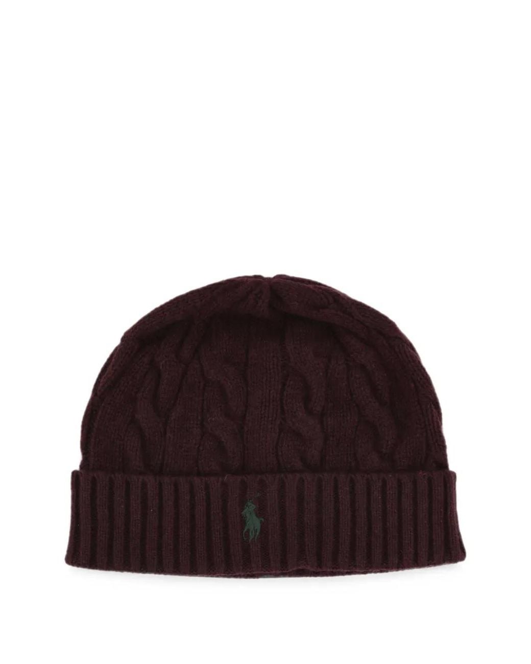 Polo Ralph Lauren Red Cable-Knit Wool-Cashmere Beanie for men
