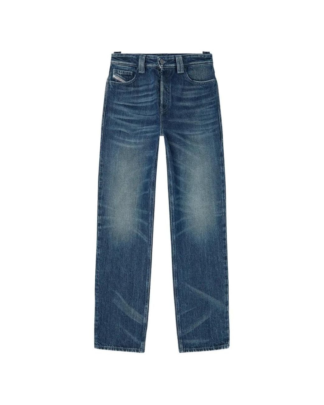 DIESEL Blue Subtle Fading Straight-Leg Silk-Nylon Blend Jeans for men