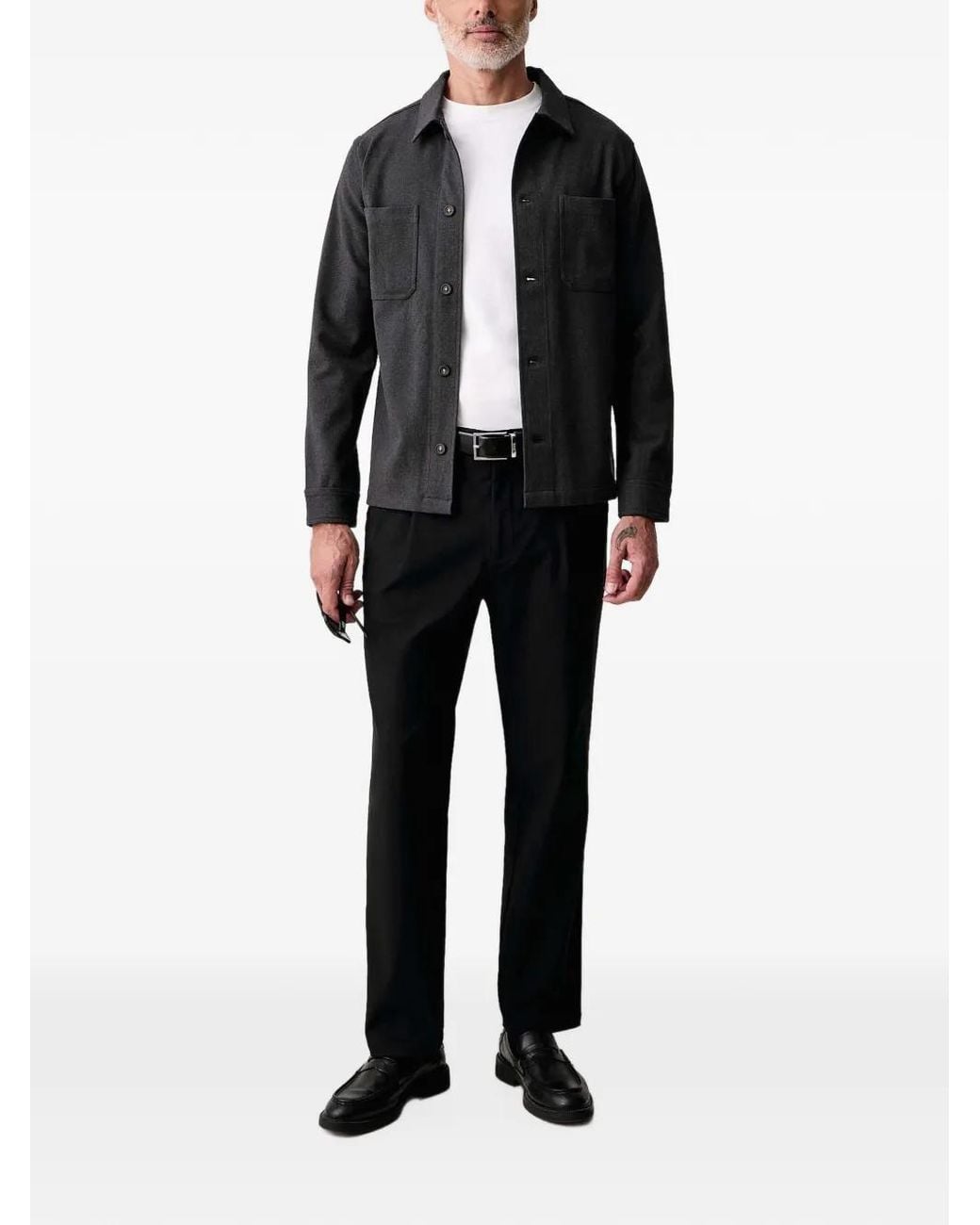 Lindbergh Patch-Pocket Button-Up Overshirt in Black for Men | Lyst
