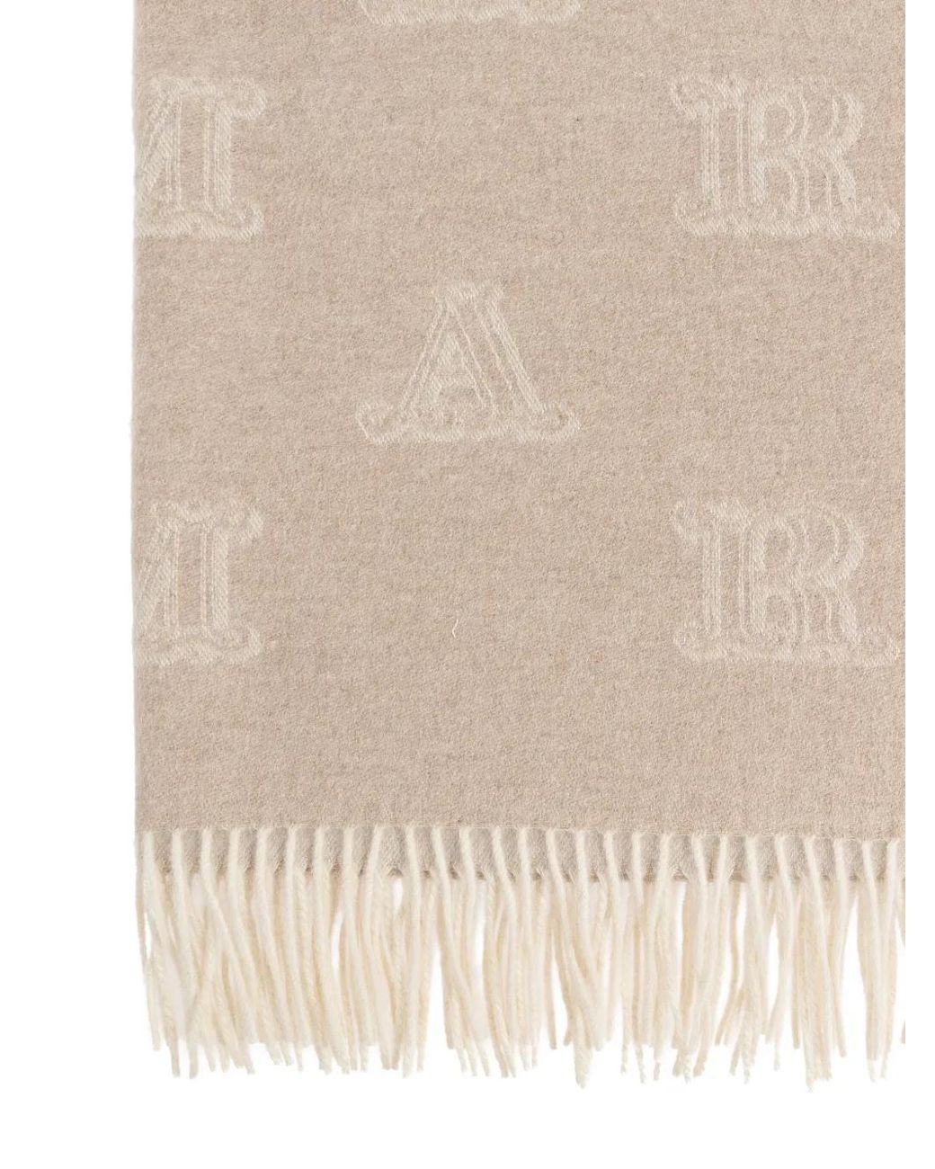 Max Mara Natural Jacquard Cashmere Scarf