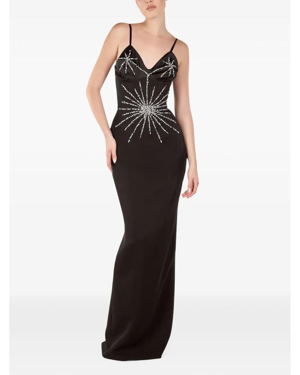 ANDREEA VENECIUC Black Stella Noire Crystal-Embellished Gown