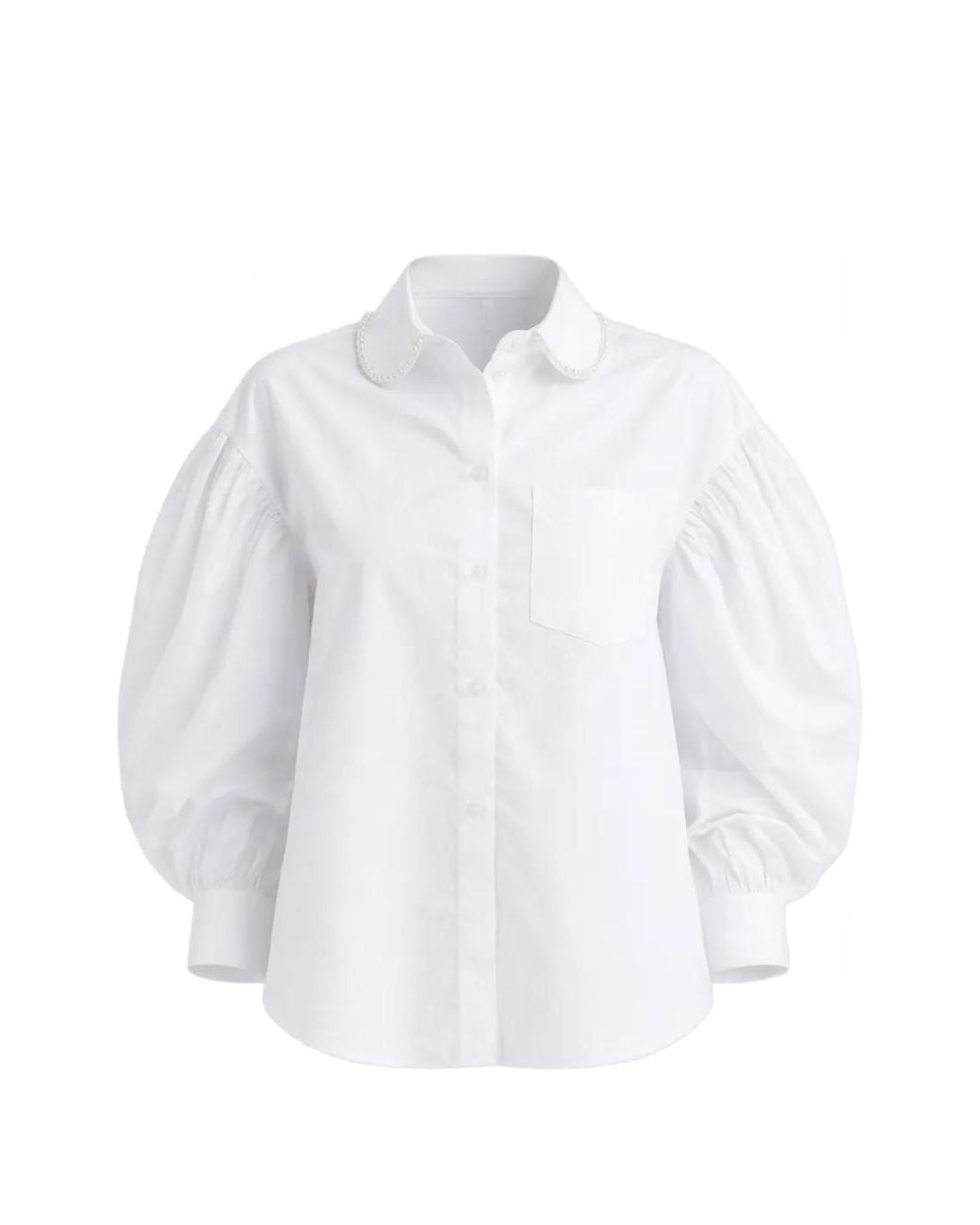 Simone Rocha White Draped Embroideredl Shirt