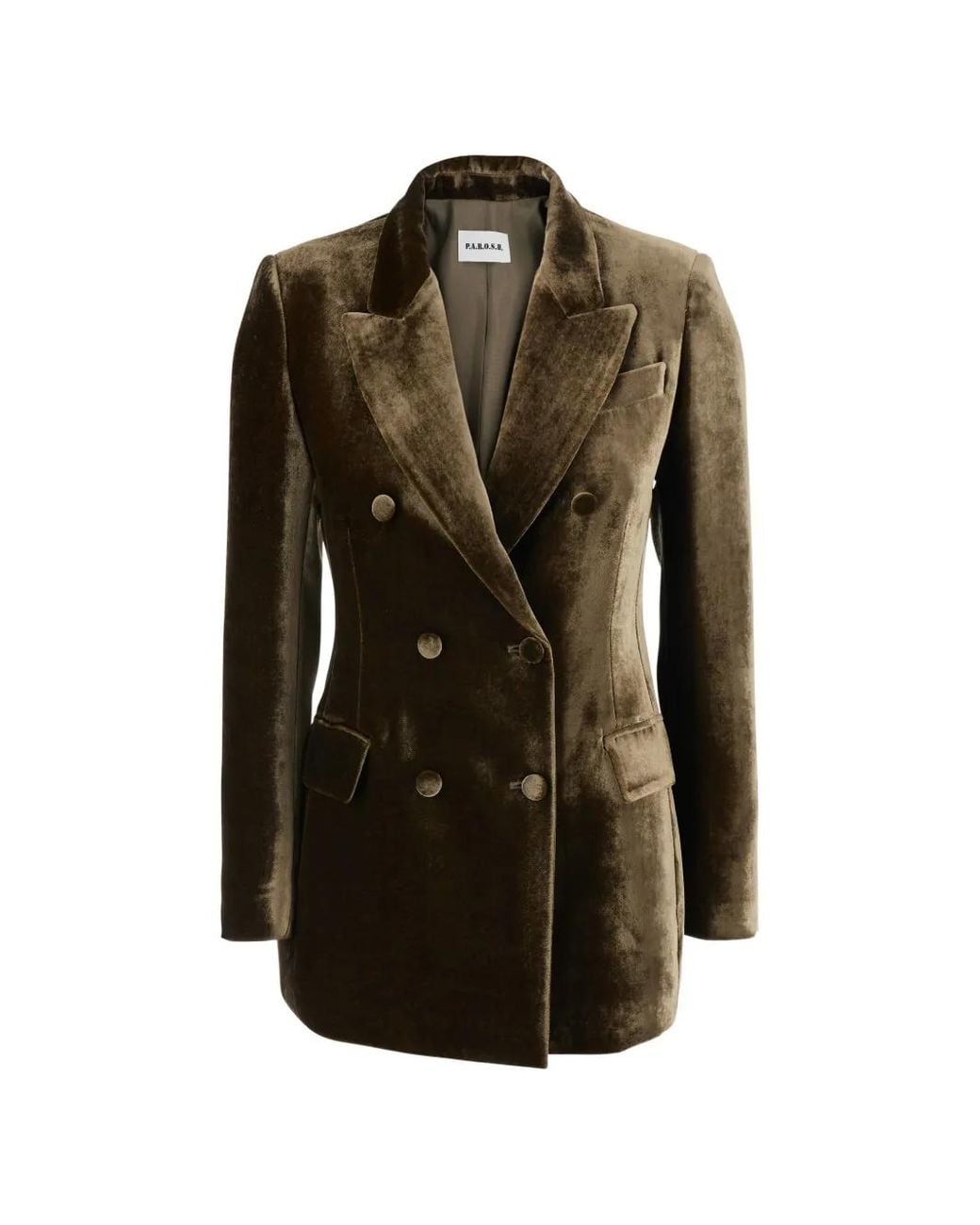 P.A.R.O.S.H. Brown Blazer À Boutonnière Croisée En Velours