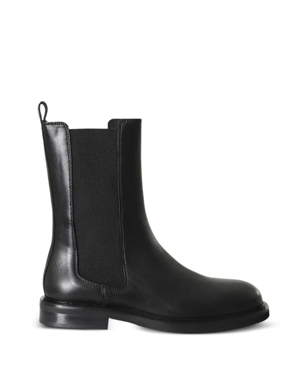 Poeve Black Elasticated-Panel Chelsea Ankle Boots
