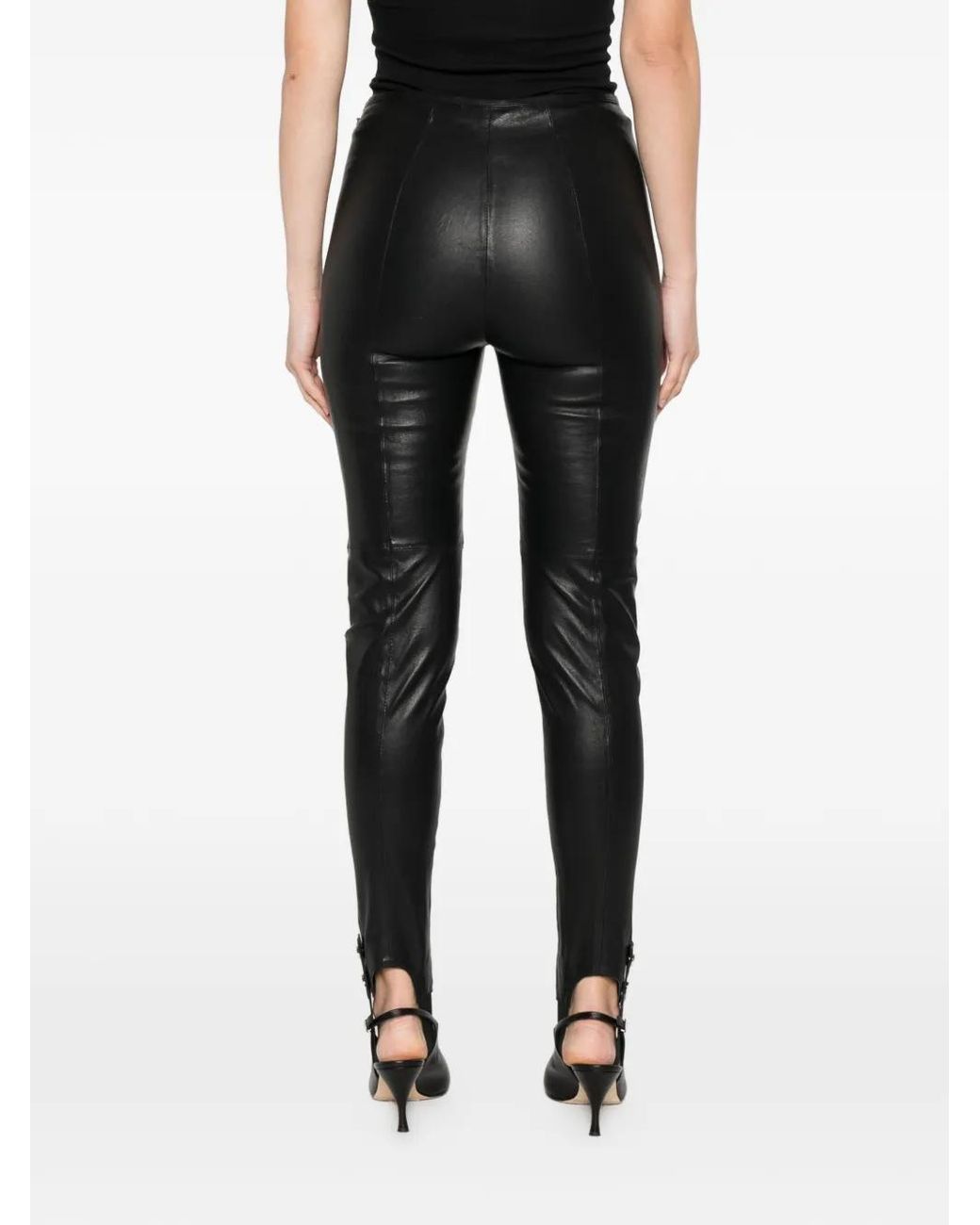 IRO Black Pantalon Abasto À Détails De Sous-Pieds