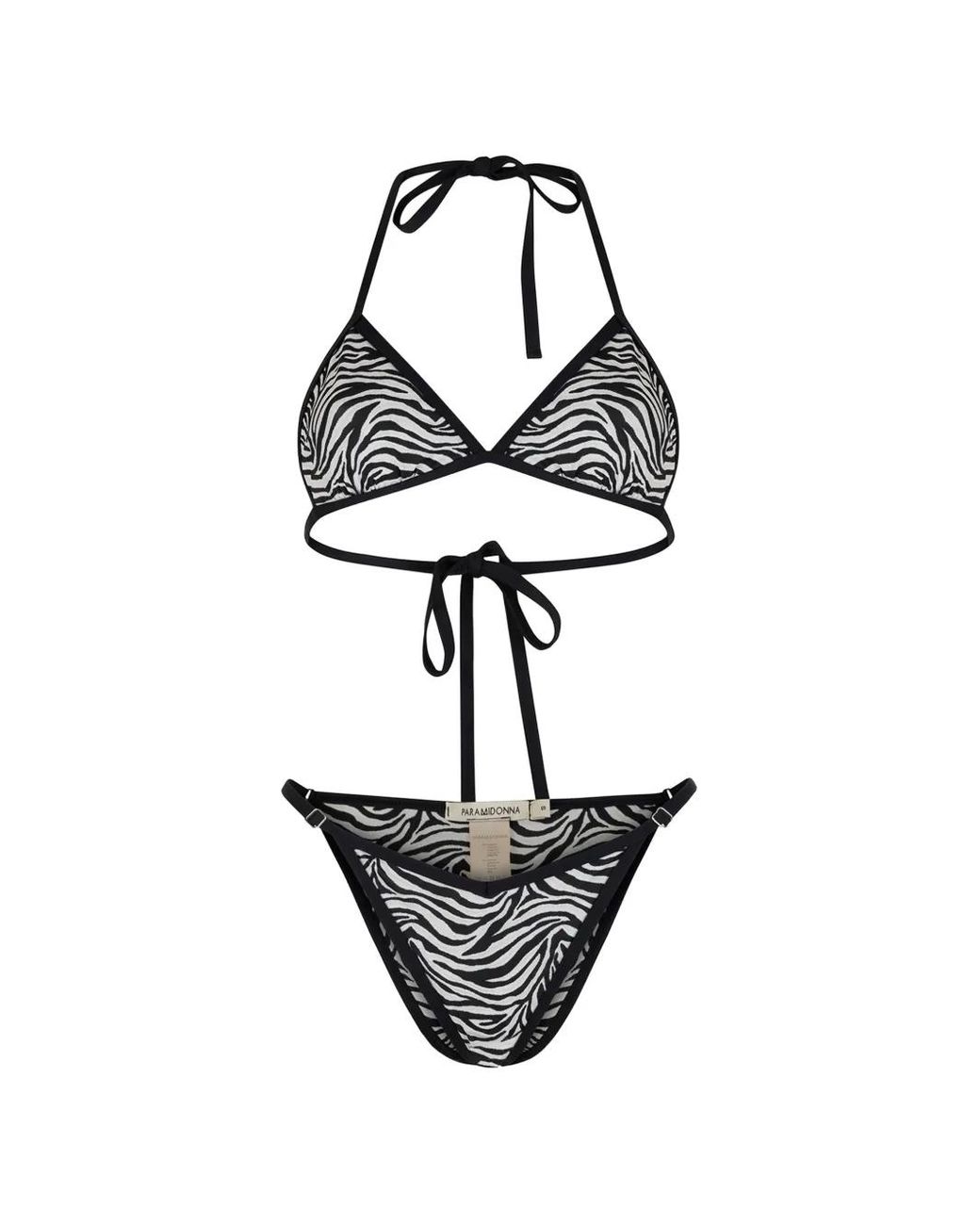 Paramidonna White Lilia Zebra-Print Bikini