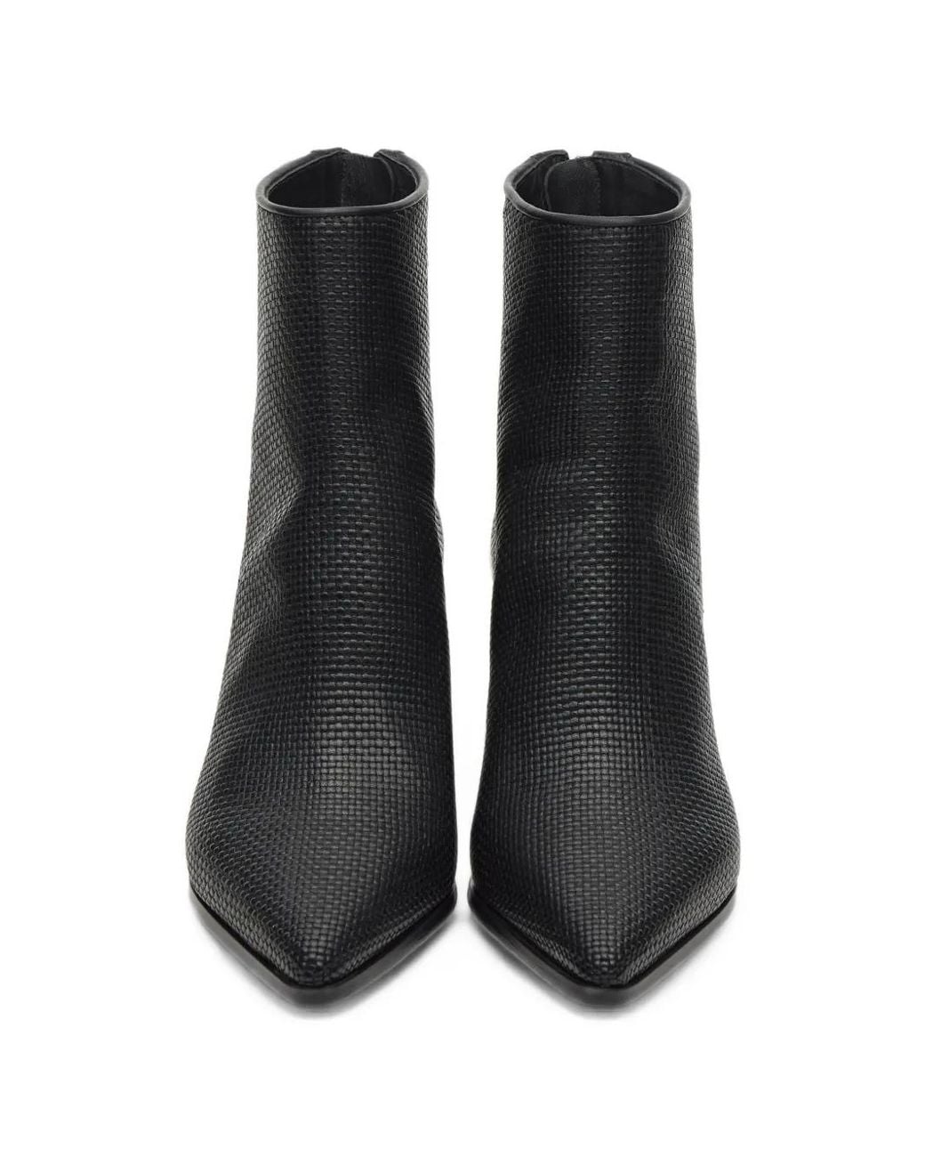 Lottusse Black Cort Leather Ankle Boots