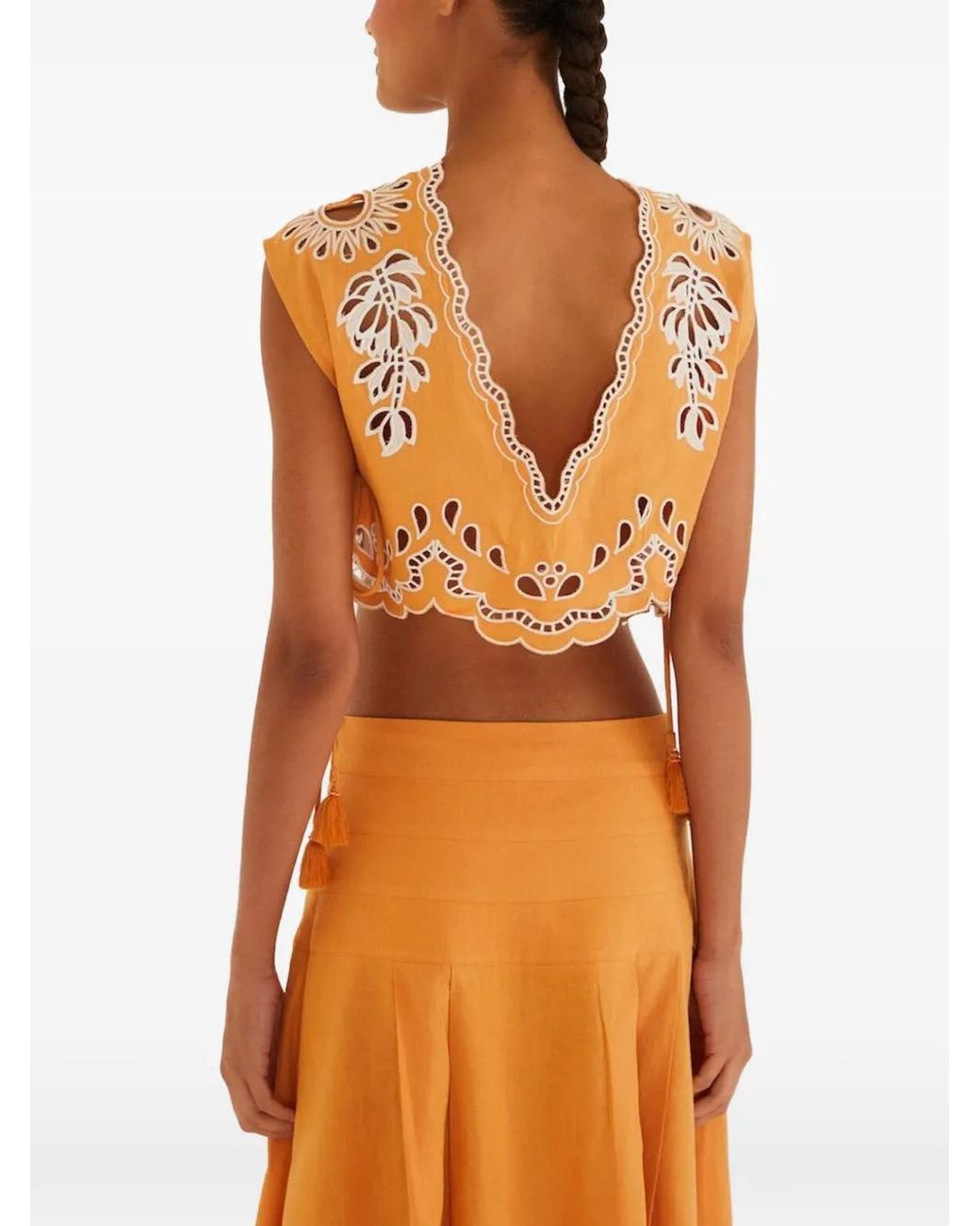 Farm Rio Orange Banana Tree Blouse